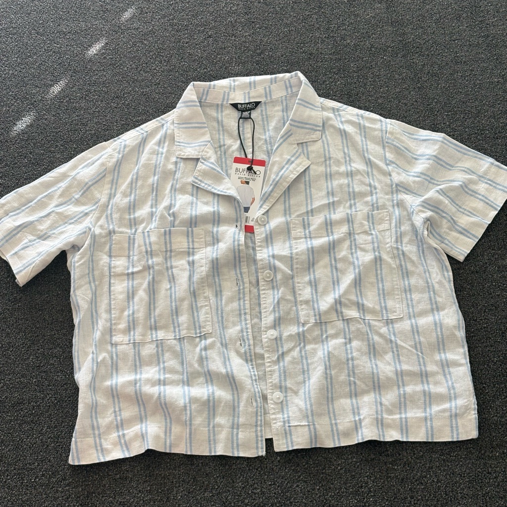 Womens Buffalo David Bitton Blue And White Striped Shirt Womens Buffalo David Bitton Blue And White Striped Shirt